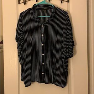 Short sleeve striped button up
